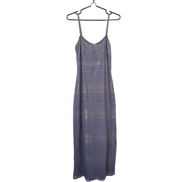 Vintage Laundry by Shelli Segal Maxi Dress 1995 Purple Lace Stretch Fairy Grunge - Picture 1 of 7